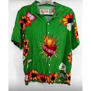 Y2K Pleasures Verona Sacred Heart Shirt Sz S Loop Collar DiCaprio Romeo Juliet